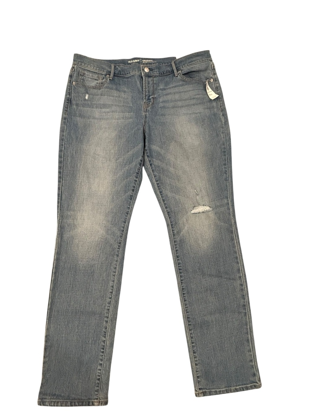 Old‎ Navy Women's Mid Rise Original Faded Blue Straight-Leg Denim Jeans 14 NWT